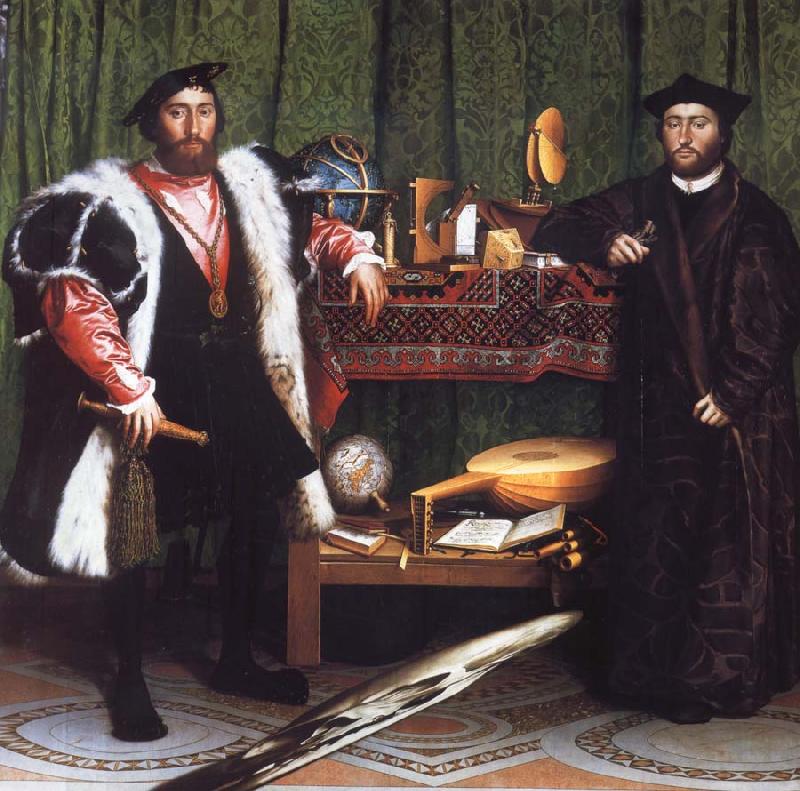 Hans holbein the younger Portrait of Jean de Dinteville and Georges de Selve China oil painting art